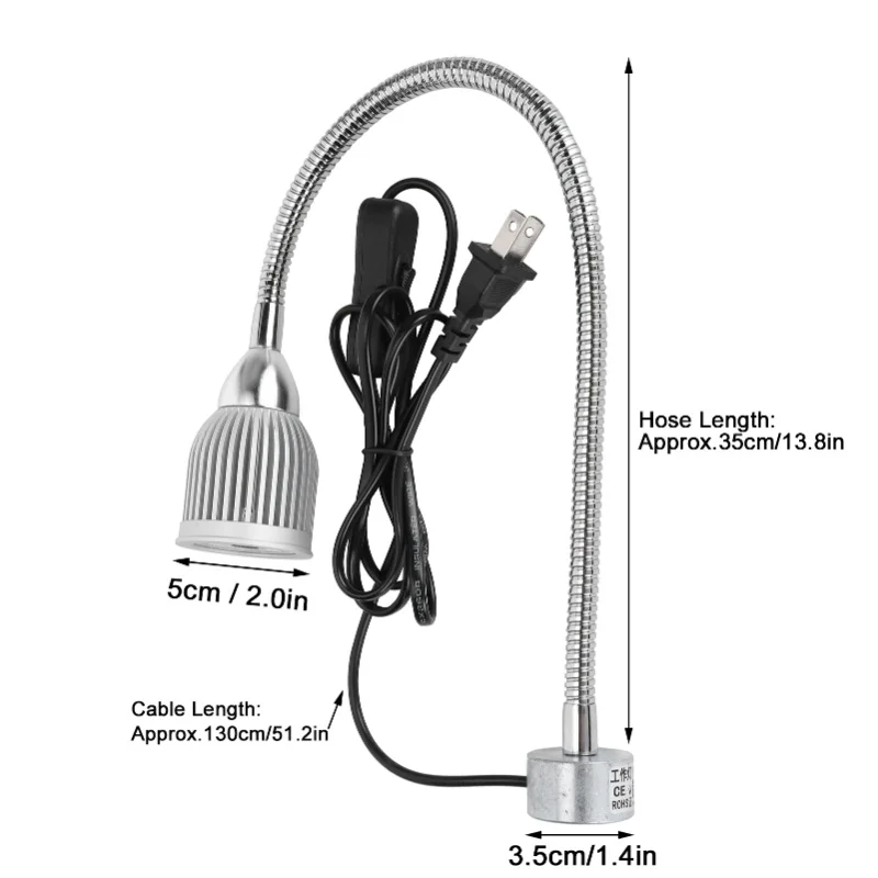 7W LED Sewing Machine Light Flexible Work Lamp With Magnet Base For Workbench Lathe