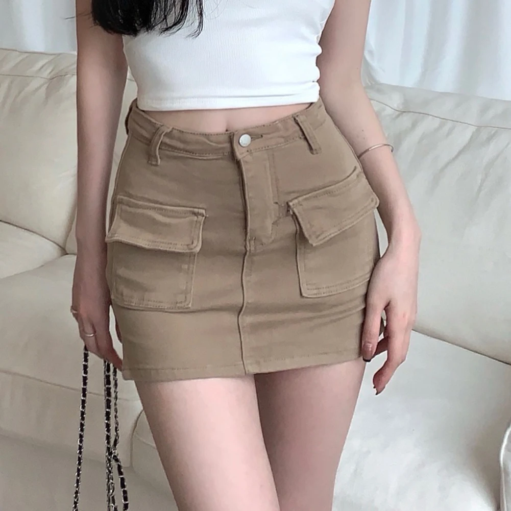 

Solid Color Skirt Skirt Spring And Summer Suitable For Daily Leisure Shopping Shopping And Other Occasions Slightly Elastic