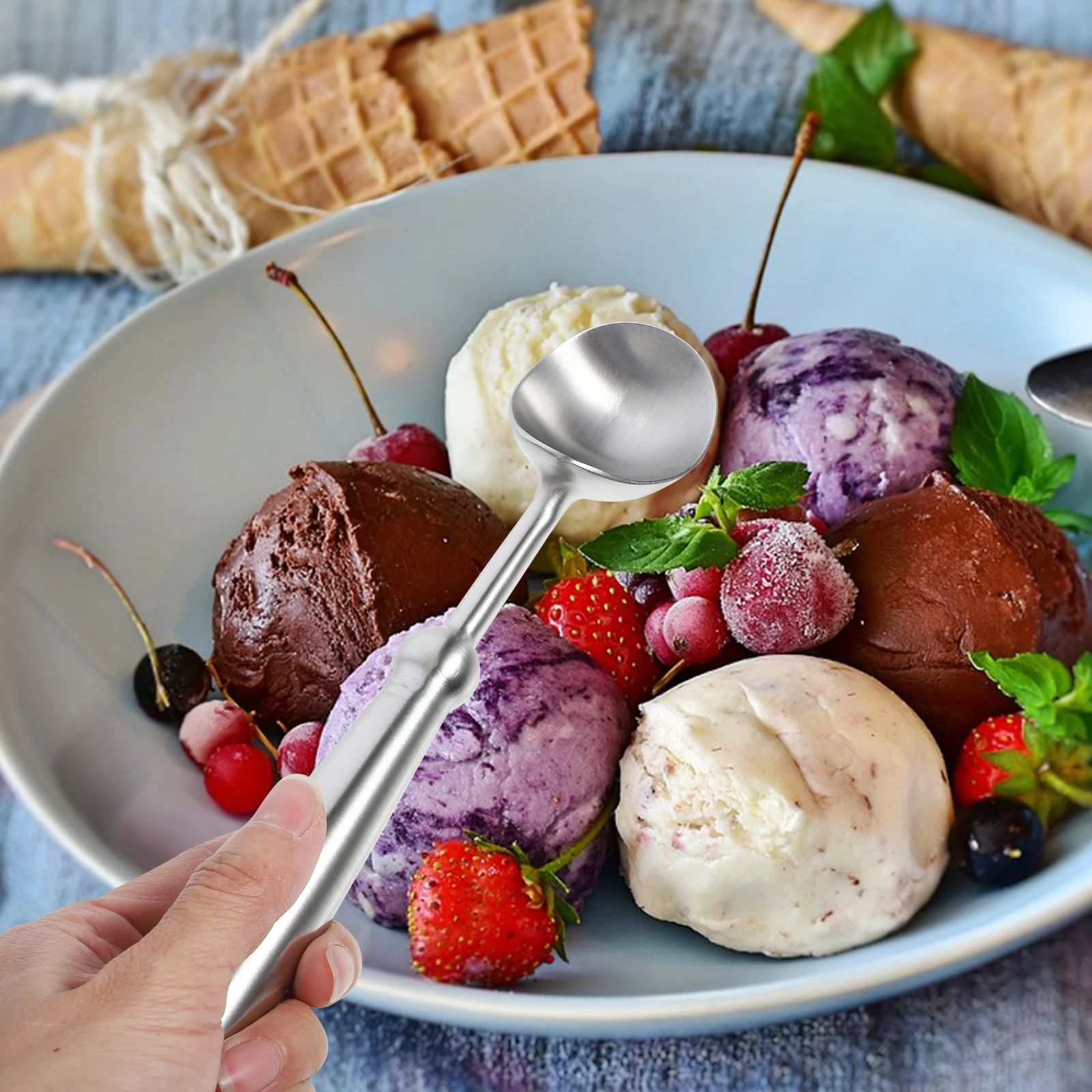 

Stainless Steel Ice Cream Scoop Household Kitchen Scoops For Fruit Watermelon Dessert Ball Scooper Multifunctional Food Serving