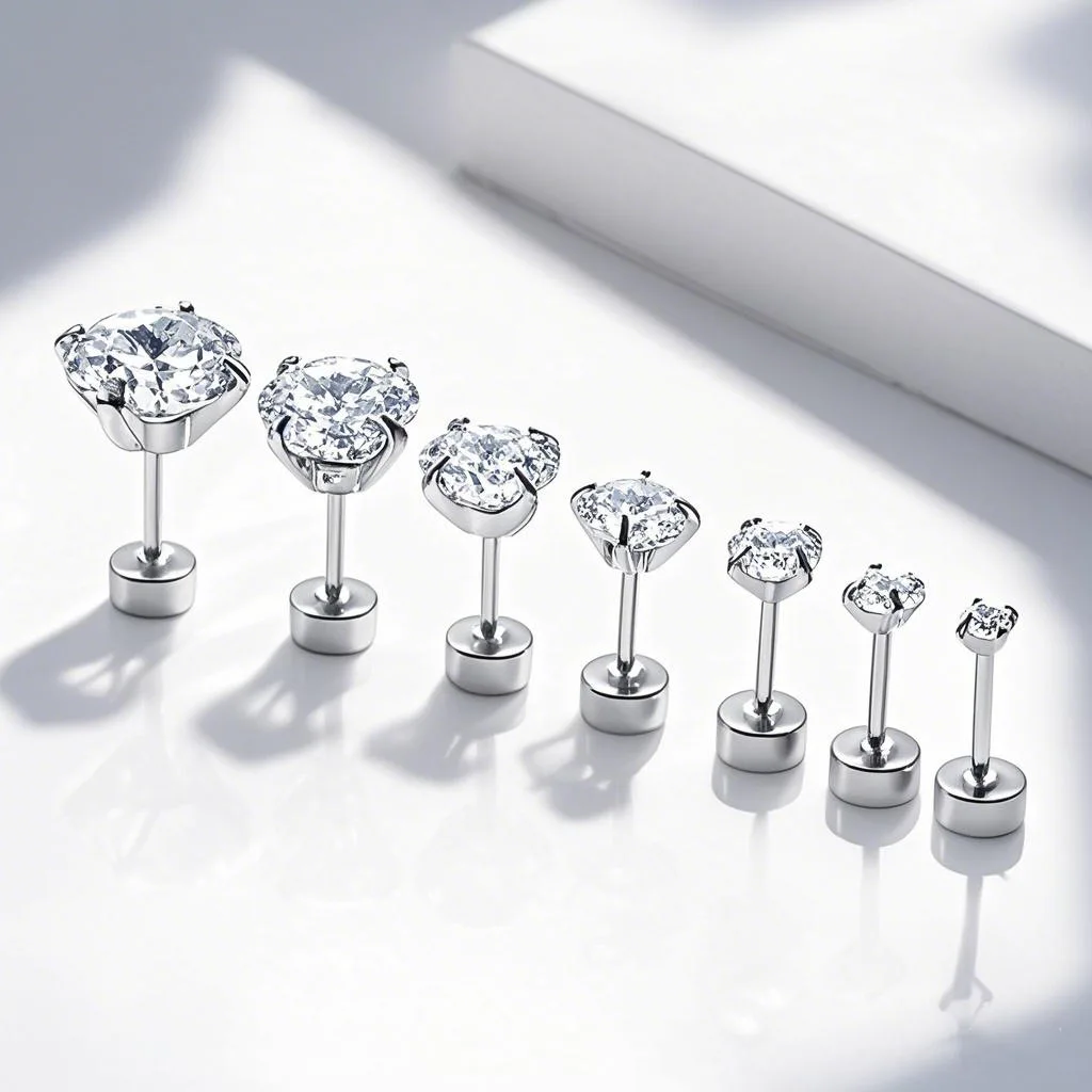 Minimalistische Mode-Ohrstecker aus Zirkon und Edelstahl, Liebes-Piercing-Schmuck, AAA-Qualität, 0,8/1,2x6mm, Größe 3-8mm – Detail 6