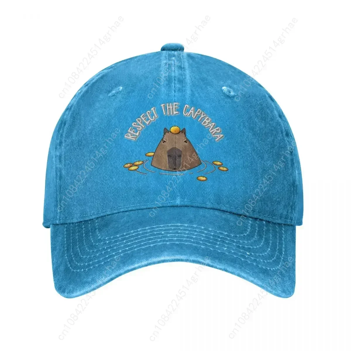 Respect The Capybara Baseball Cap Accessories Retro Distressed Denim Sun Cap Unisex Style Outdoor Activities Gift Hats Cap
