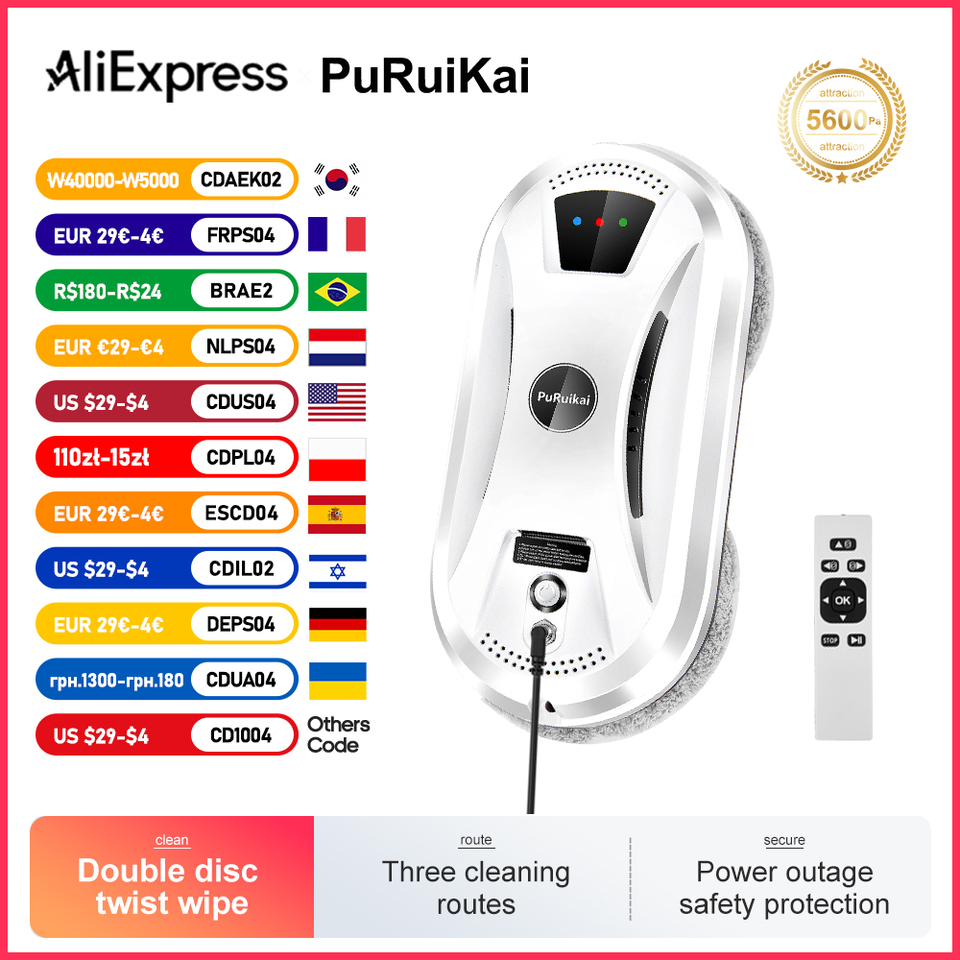 Ultra thin Robot vacuum cleaner window cleaning robot window cleaner electric glass limpiacristales remote control for home 