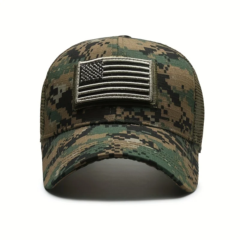 

American Flag Hat Camouflage Baseball Cap Army Military Camo Hat Adjustable Dad Hat Snapback Hat Outdoor Trucker Hat Mesh Hat