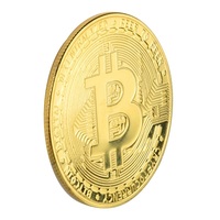 Gold Plated Bitcoin Coin, Casascius Bit, BTC Commemorative, Collectible Art, Antique Imitation Metal, Collectors Item, 1Pc