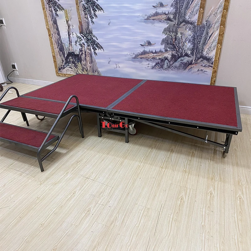 Portable Mobile Folding Event Stage Platform with Wheels for Hotel