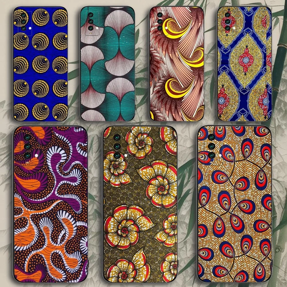 

African Wax Print Design Phone Case For Xiaomi 11 Redmi Note 11 5G 8T 9A 9 10T Note8Pro Note9 12SUltra Black Case