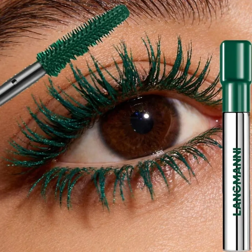 Big Brush Silk Fiber Mascara Ultra-Fine Brush Fast Dry Colorful Mascara Lengthen Eyelashes Curling Mascara Makeup Application