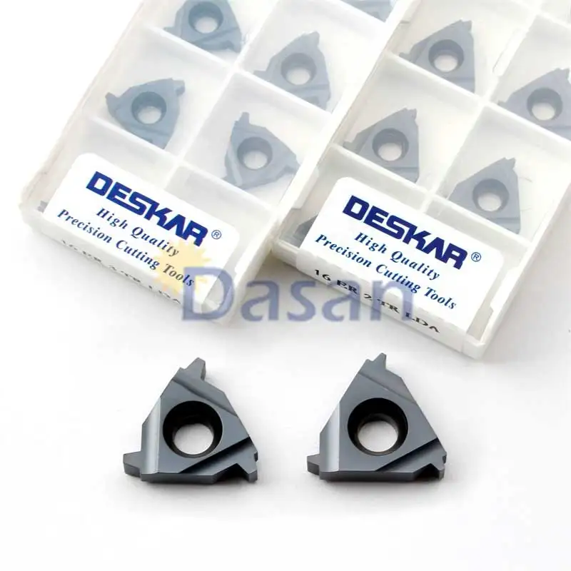 Deskar الموضوع تحول شفرة لأدوات مخرطة باستخدام الحاسب الآلي ، إدراج كربيد ، الأصلي ، 16ER 1.5TR 2.0TR 3.0TR LDA 16IR LDC ، 10 قطعة