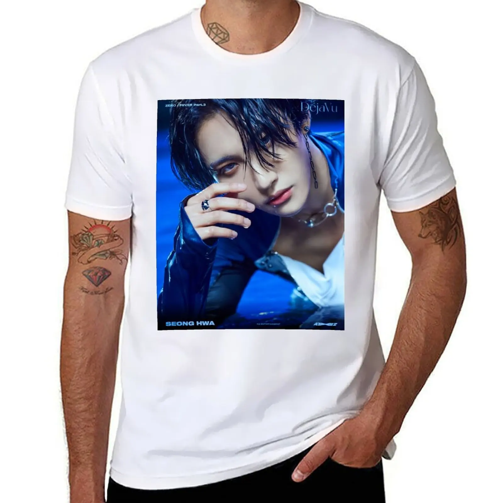 

Ateez Seonghwa T-Shirt t shirts for man pack white cotton t shirts high quality T-Shirt
