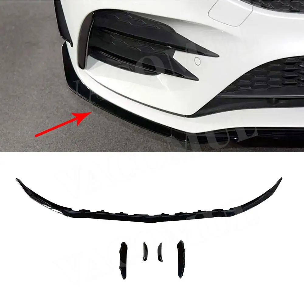 

VACOMUL ABS Gloss Front Bumper Lip With Side Trims Bodykit for Mercedes Benz A Class W177 A35 AMG 2019-2022 Sedan Carbon Look