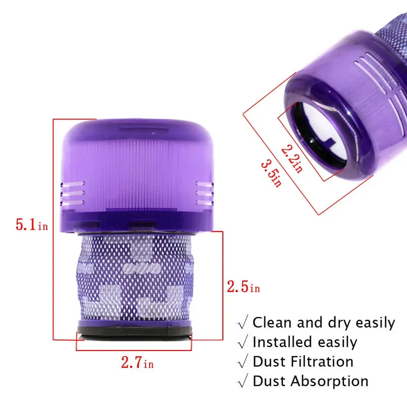 For Dyson V15 V11 SV14 Vacuum Cleaner Washable Filter HEPA Filter Accessory Cordless Stick Vacuum Cleaner Post Dyson V11 Filter