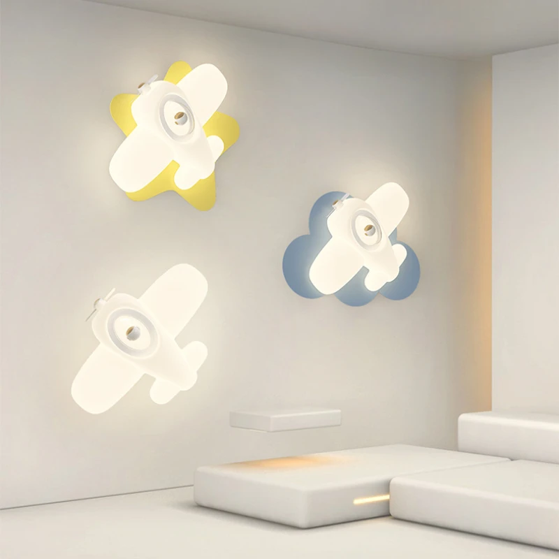 

Modern Minimalist Wall Lamp Creative Cartoon Airplane Bedside Light LED Lighting Fixture For Bedroom, Study, And Home Decoration