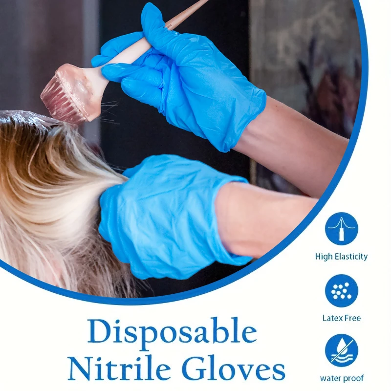 10/50/100/200/400PCS Nitrile Disposable Gloves for Work Latex Free Home Cleaning Glove Textured Mechanic Tattoo Hair Dye Beauty