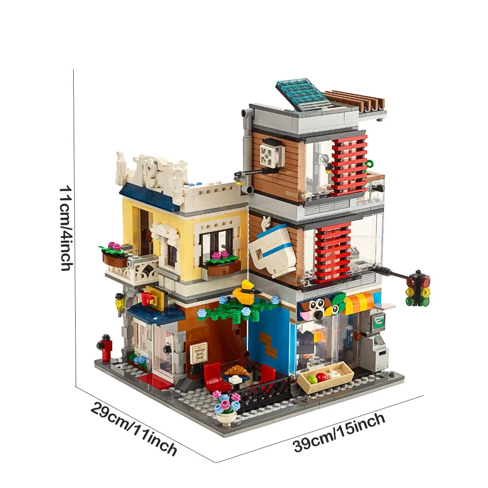 creative exper recreational area series street Architecture moc Building Block bricks model toy for friends birthday gift 969pcs