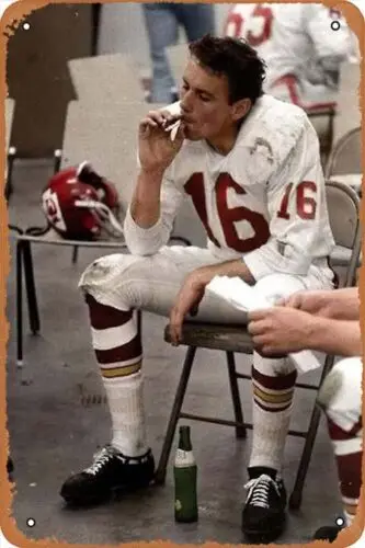 Len dawson! smoking Poster Poster Metal Tin Sign Vintage 8x12 Inch