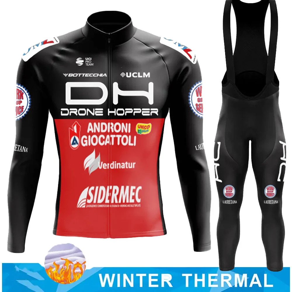 Winter ANDRONI GIOCATTOLI Team 2024 Cycling Jersey Set Mens Clothing Suit Long Sleeve MTB Bike Road Pants Bib Ropa Ciclismo