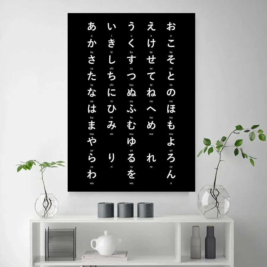 Korea, Japan Greek Alphabet Hebrew Educational Art Poster Canvas Painting Animal Alphabet Kids Room Wall Home Study Room Decor