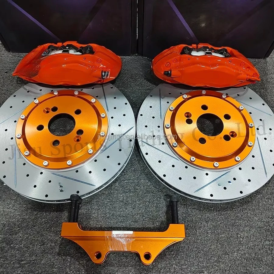 High-Performance 355mm F50 4 Piston Brake Caliper Disc Brake Caliper Kit Rotor Compatible for MG HS/MG5/MG6 VW Golf GTI Audi A4