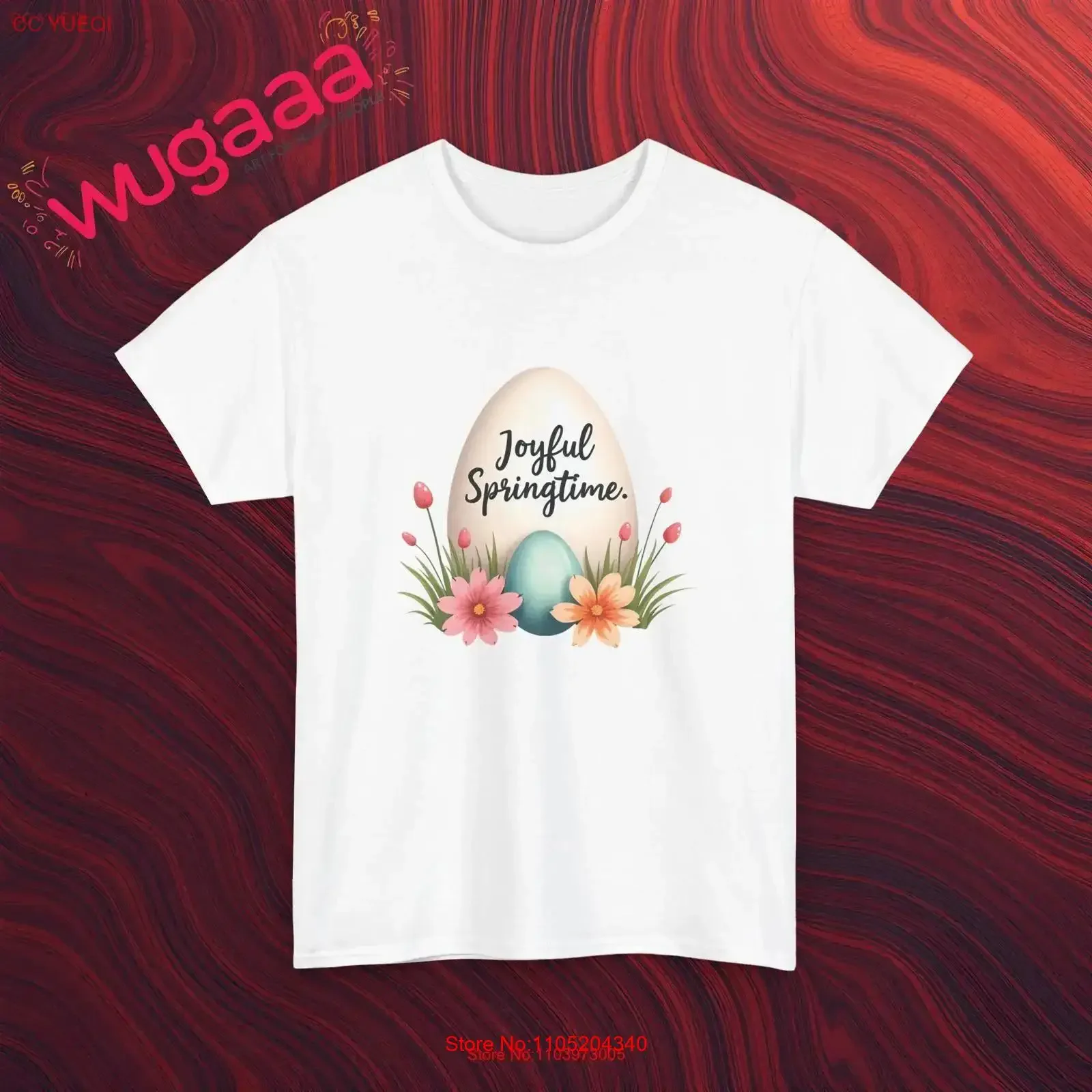 

Joyful Springtime T Shirt Cute Easter Egg Floral Spring Season Fun Holiday Clothing Comfy Casual Wear vintage Washed fashion