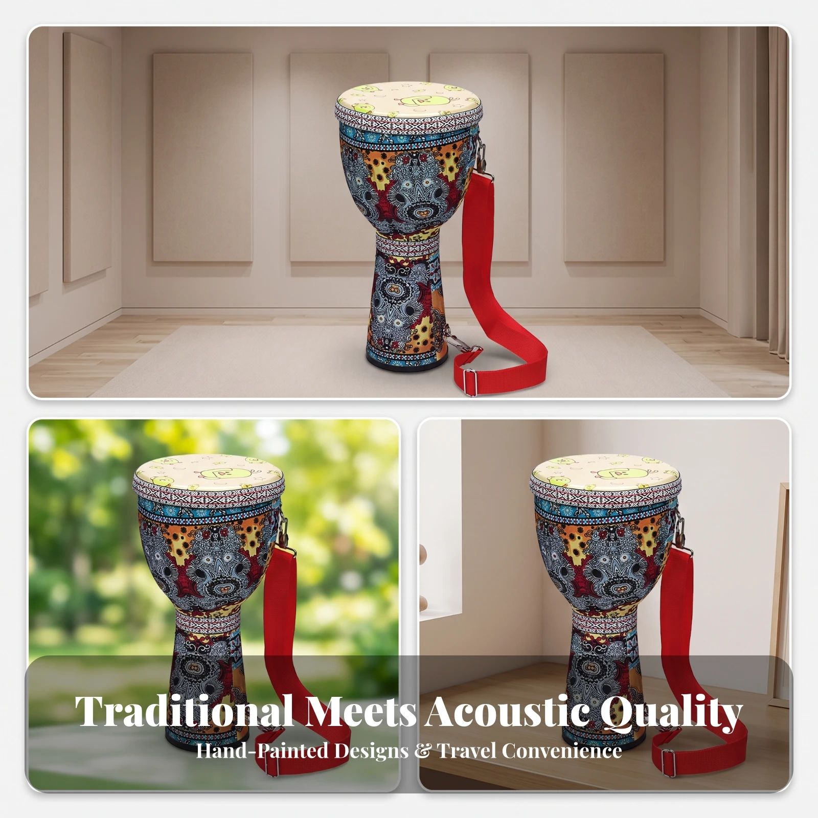 drum-with-shoulder-strap-wearable-tapered-hand-drum-percussion-instrument-lightweight-long-lasting-for-beginners-music-class