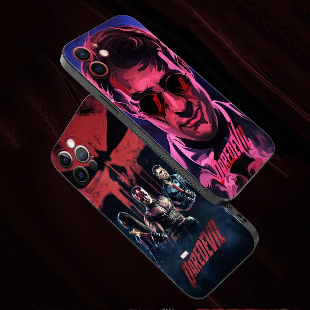 Marvel Avengers Daredevil custodia morbida in Silicone per iPhone 15 14 13 12 11 Pro Max 6S 6 7 8 Plus X XR 12 13 Mini Cover