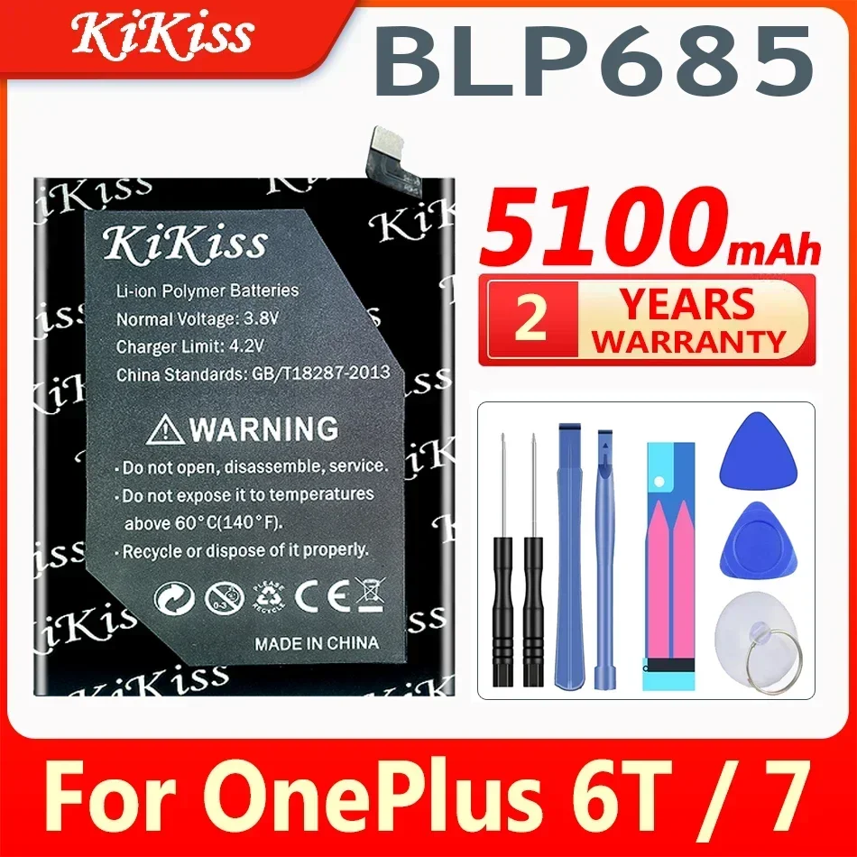 

KiKiss 5100mAh BLP685 Battery For OnePlus 6T A6010 For OnePlus 7 One Plus 6T One Plus 7 1+6T 1+7 Phone Batterie Bateria + Tools