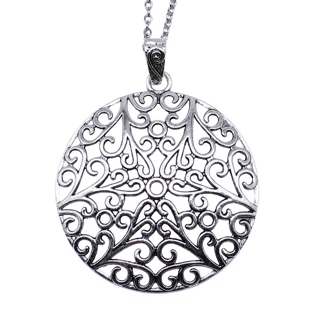 Necklaces For Women Back To School Necklace 45Cm Or 70Cm Long Chain Girl Necklace Mandala Flower Leaves