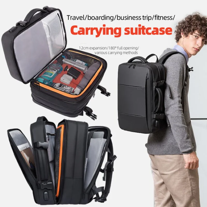 travel backpack men's business backpack school expandable USB bag large capacity 17.3 laptop waterproof fashion backpack