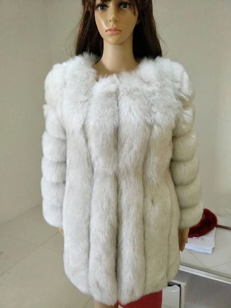 ZADORIN High Quality Winter Women Coats Luxury Faux Fox Fur Coat Thick Warm Long Fluffy Fur Jacket Pink Coat Bontjas