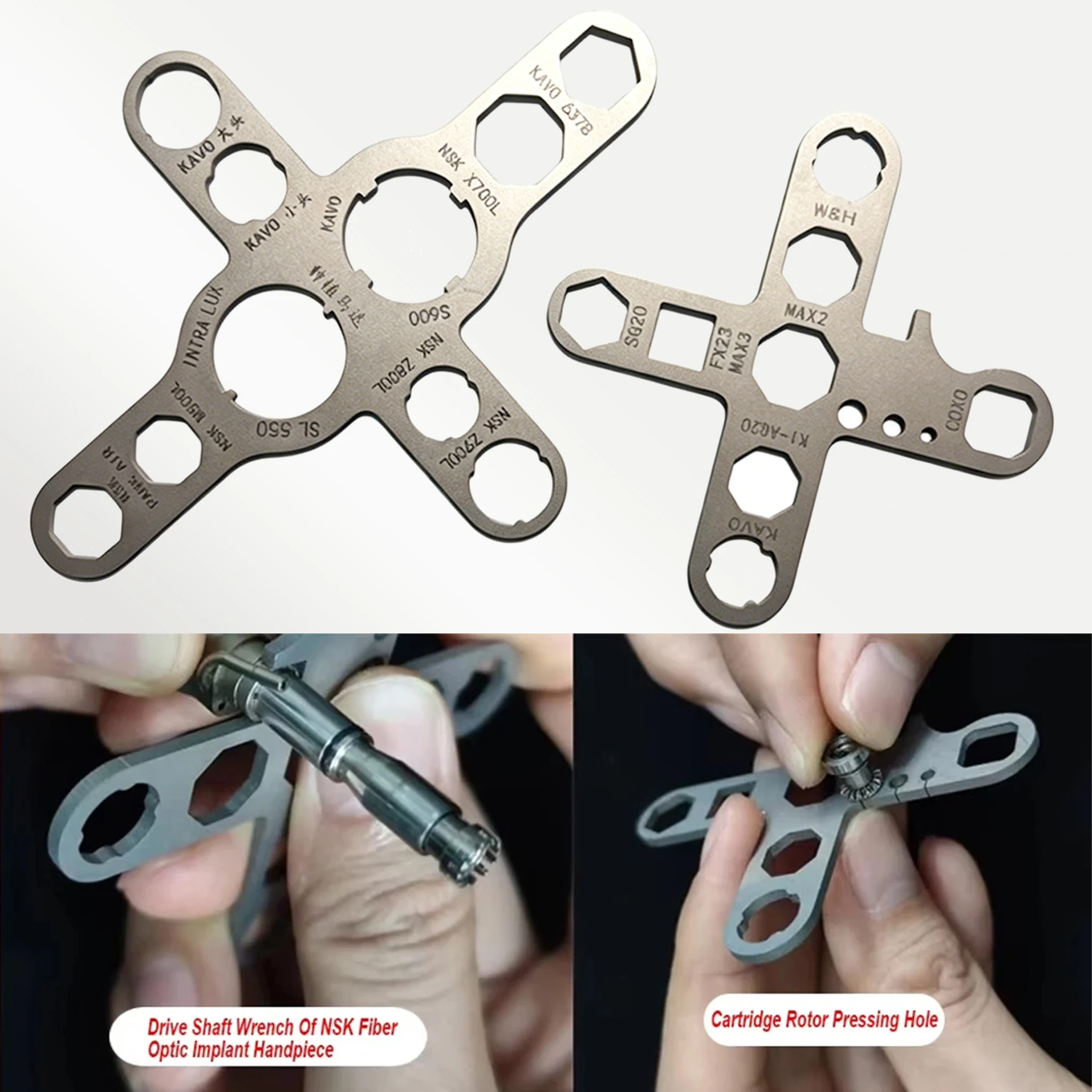 

Repair Wrench Dental Turbine Handpiece Wrench Implant Motor Cartridge Rotor Shaft Spindle Back Cover Repair Removal Tool