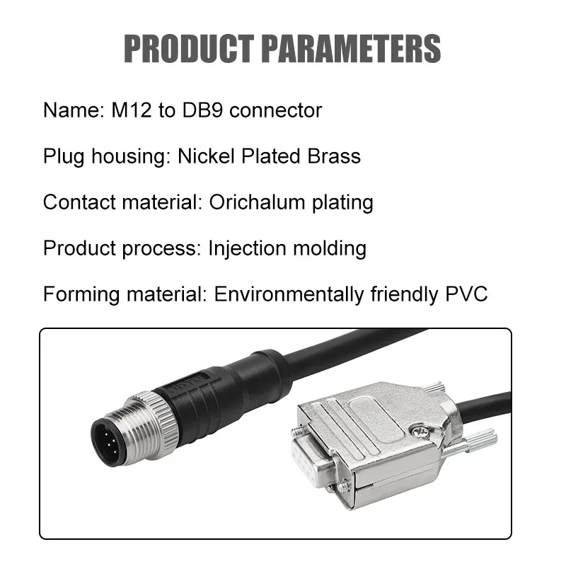Imagem -04 - para Db9 Cabo Conector Ip67 à Prova Dip67 Água Rs232 Rs485 Linha Estendida M12 5pin para D-sub 9pin Cabo de Dados Industriais D-sub Plug M12