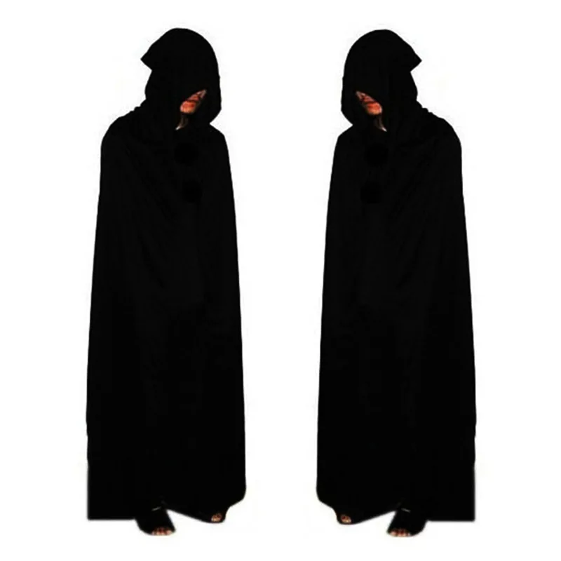 Halloween Cloak Cos Death Vampire Witch Robe Party Adult Single-sided Reversible Black Cloak Holiday Props Party Decorations