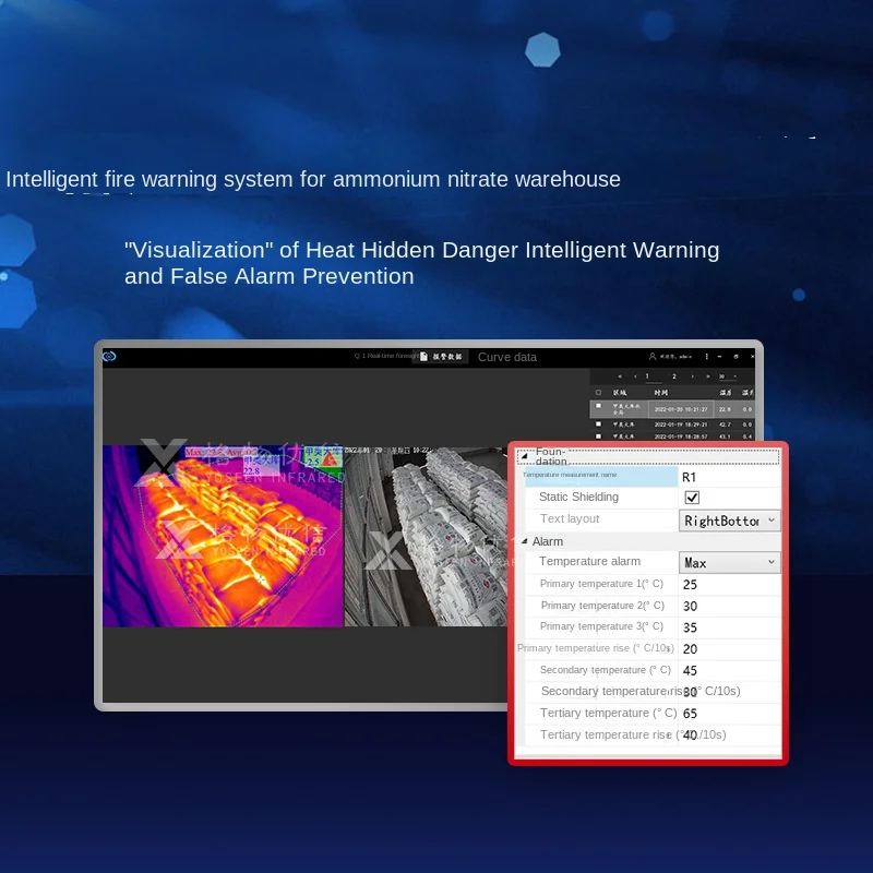 

Warehouse Monitoring Infrared Temperature Measurement Intelligent Early Warning System Hazardous Waste Thermal Imaging