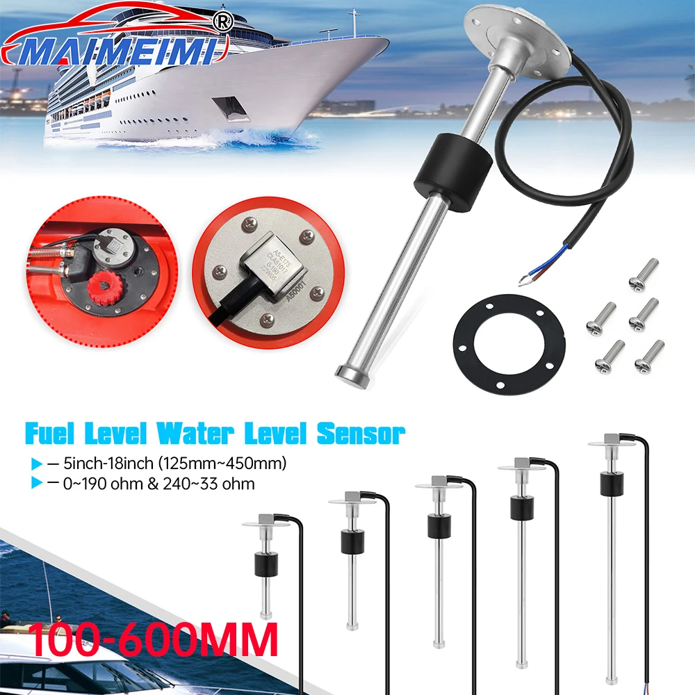 0-190ohm 240-33ohm Fuel & Water Level Sensor 100mm-1000mm Water/Fuel Sending Unit Sensor With fixing screws for car boat