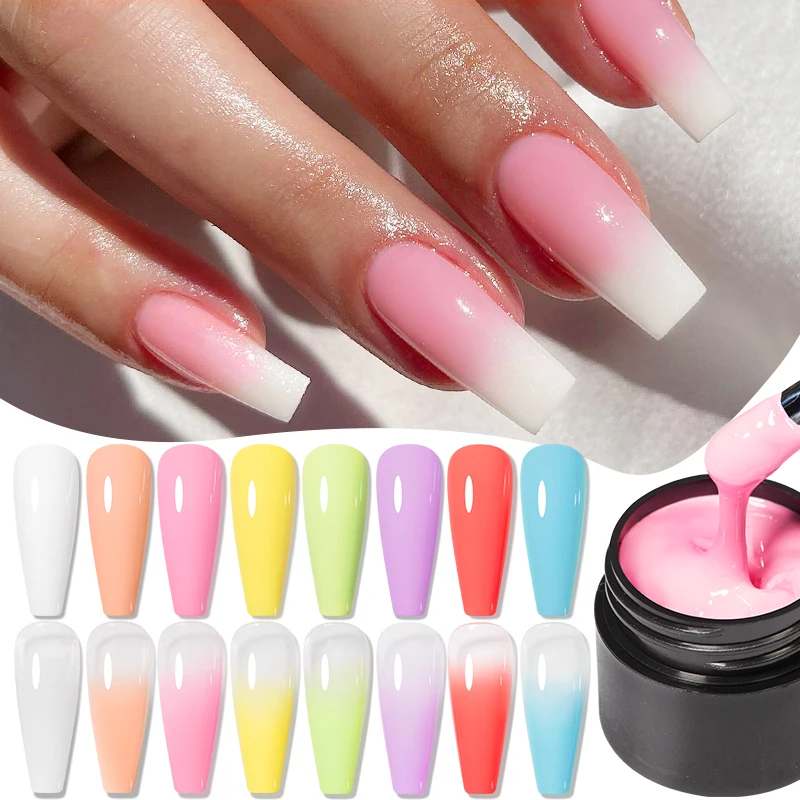 Bozlin 5ml Süßigkeiten Ombre Puff Gel 8 Farben Frühling Sommer rosa lila Farbe semi permanent für Maniküre Nail Art Gel Lack