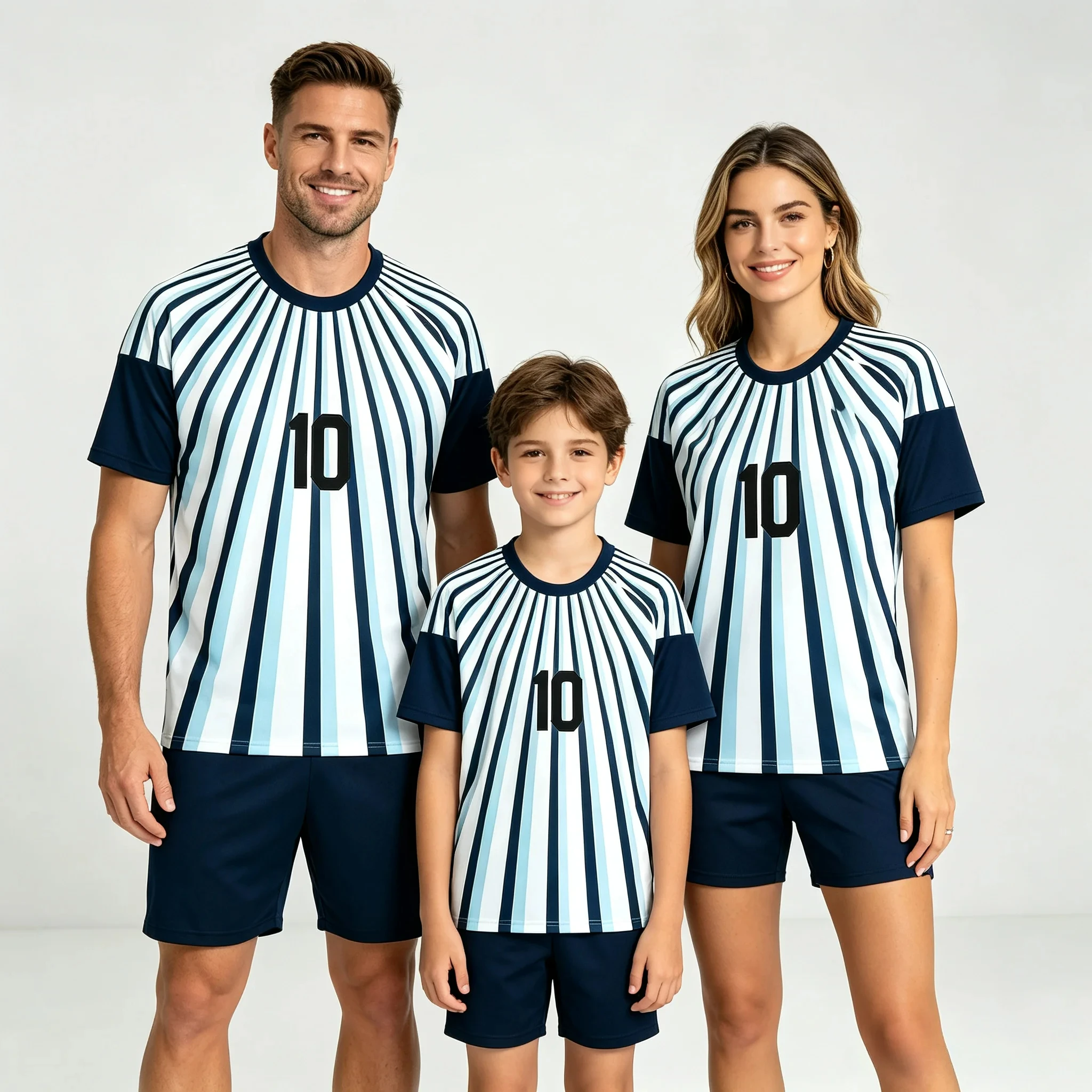 Argentinien Nr. 10 Fußball-Fan-T-Shirt, Schnelltrocknend Atmungsaktives Kurzarm-Trikot Unisex für Männer Frauen Kinder Familien-Partnerlook