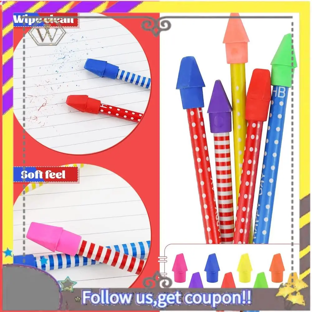 

New 500PCS Caps Pencil Erasers Chisel Shape Pencil Eraser Caps Erasers Latex Free Pencil Pencil Eraser Toppers