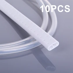 Canack 10pcs Pet Medical Grade Silicone Perforated Flat Drain Tube