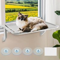 Maxetodo Katzen-Fensterliege: Hängemattenbett Mit 18kg Tragkraft – Klappbar & Verstellbar | 4 Starke Saugnäpfe Für Fenster/Wand
