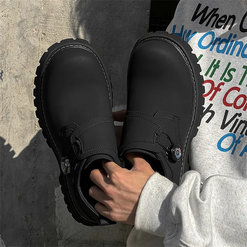 Men's Platform Derby Shoes Suede Leather Thick Sole Men's Casual Leather Shoes Retro High Quality Men's Sneakers Zapatos Hombre