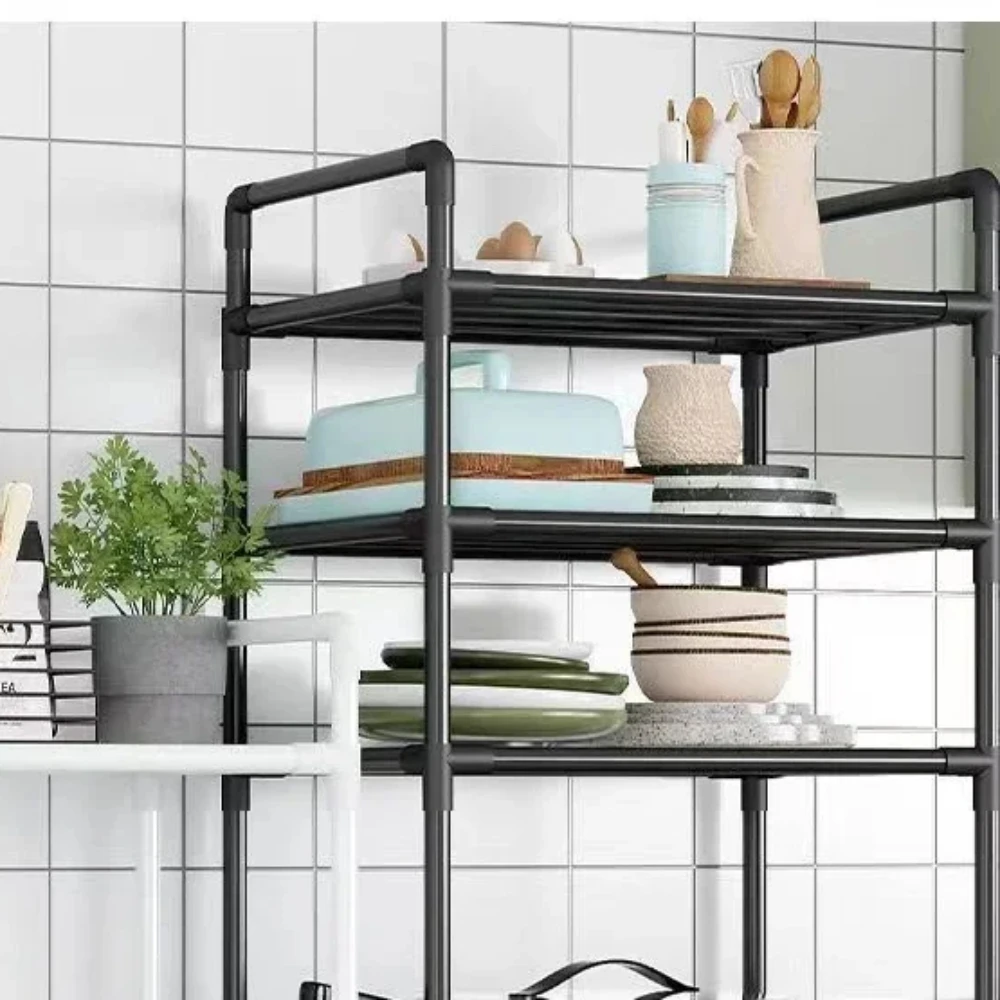 Multi-Layer Kitchen Rack Household Microwave Stove Shelf Multi Scene Bathroom Living Room Shelf Pantry Closet Kitchen Organizer