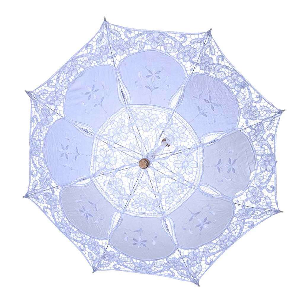 Vintage Lace Umbrella Wedding Bridal Photography Prop Decorative Handheld Embroidered Umbrella For Party Photo Decoration
