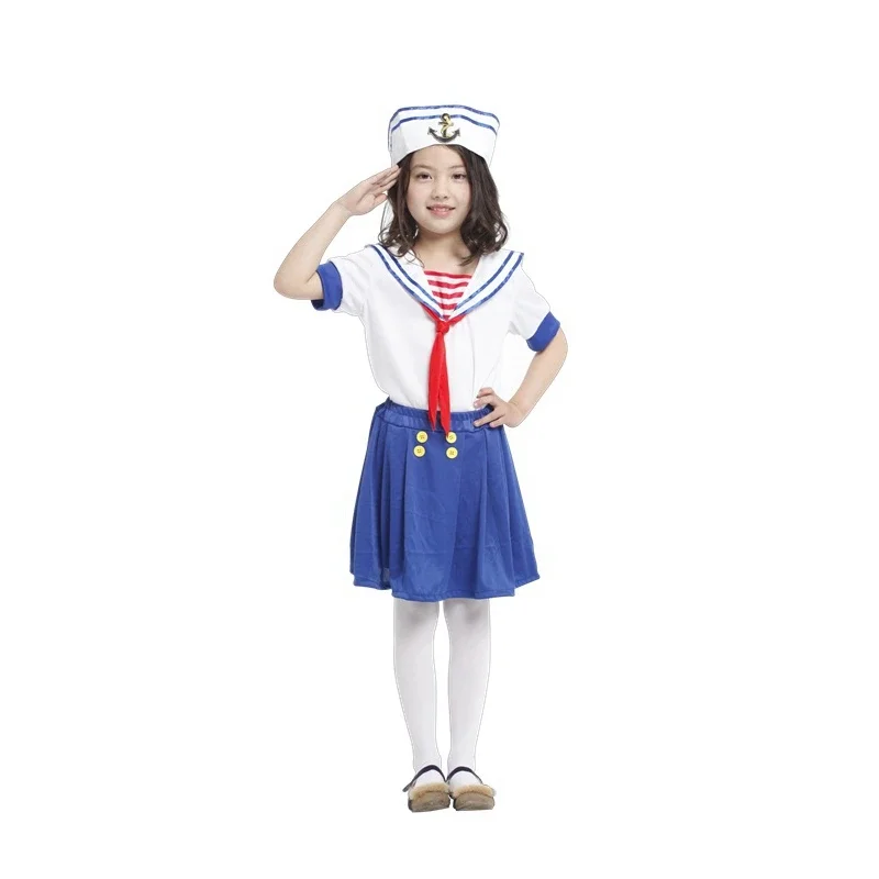 Halloween Sailor Costume For Boy Girl Navy Uniform Cosplay Kids Child Carnival Christmas Party Dress Up