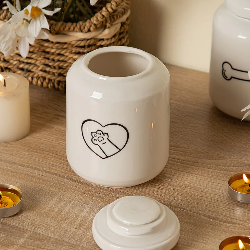 Personalised Handmade Ceramic Funeral Pet Cremation Urns Dog/Cat Ashes Keepsake-Loss Pet Memorial Pet Urns for Dog or Cat Ashes