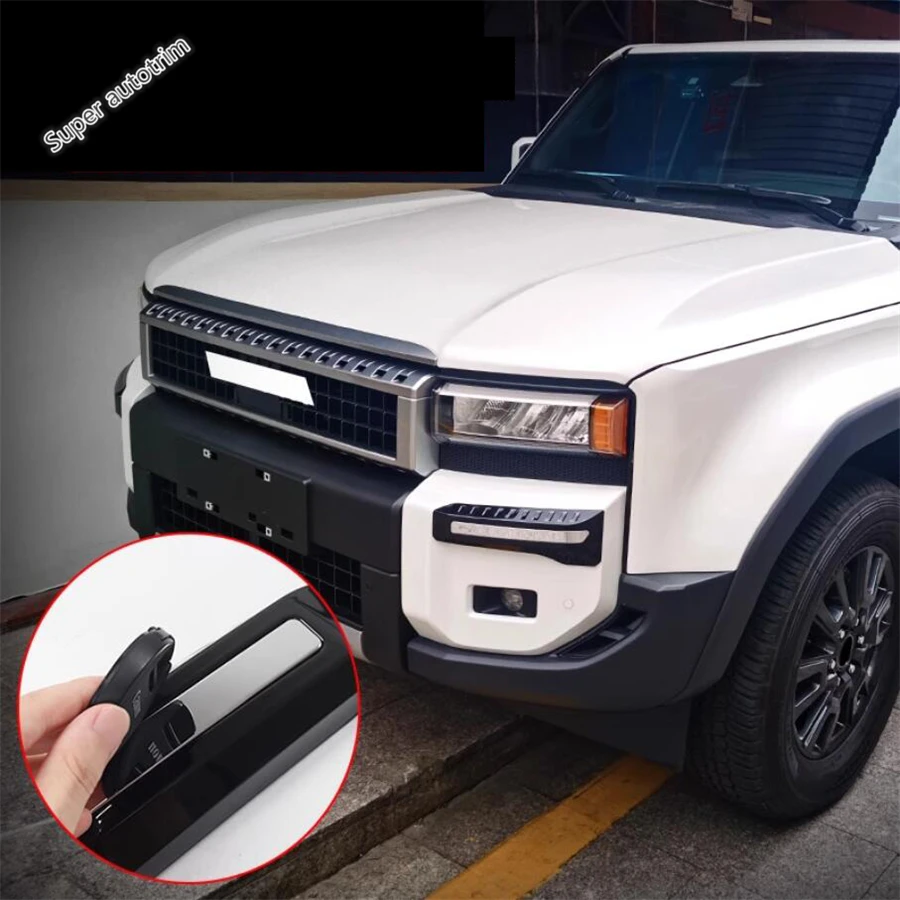 

Car Front Fog Light Lamp Eyebrow Frame Decoration Cover Trim Black Accessories For Toyota Land Cruiser Prado 250 LC250 2024 2025