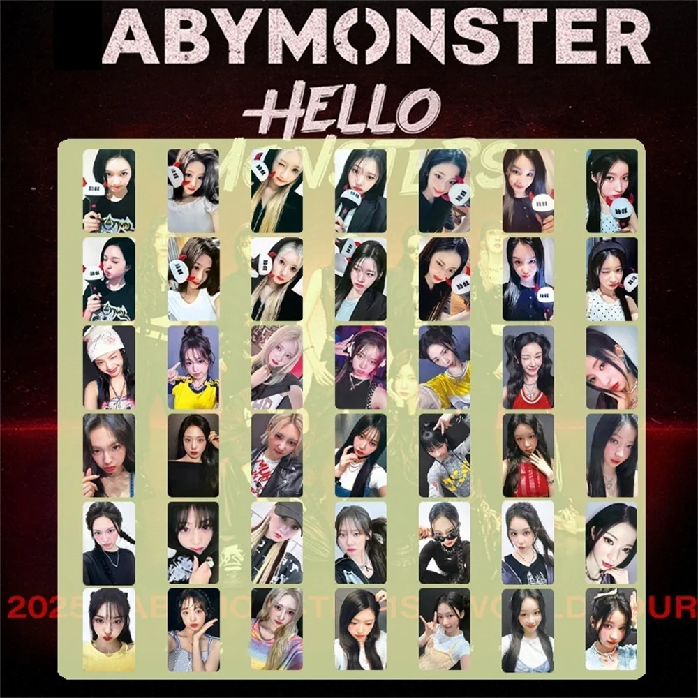 

Kpop BABYMONSTER HELLO BABYMONSTER Small Cards Lightstick LOMO Cards Single Cards RORA PHARITA HARA Fans Gifts Collection