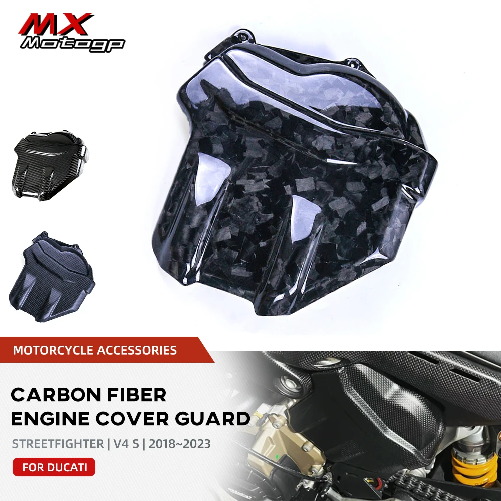 

100% Carbon Fiber Engine Cam Cover Protection For DUCATI Streetfighter V4 V4S 2018-2023 Motorcycle Engine Case Guard Anti-scald