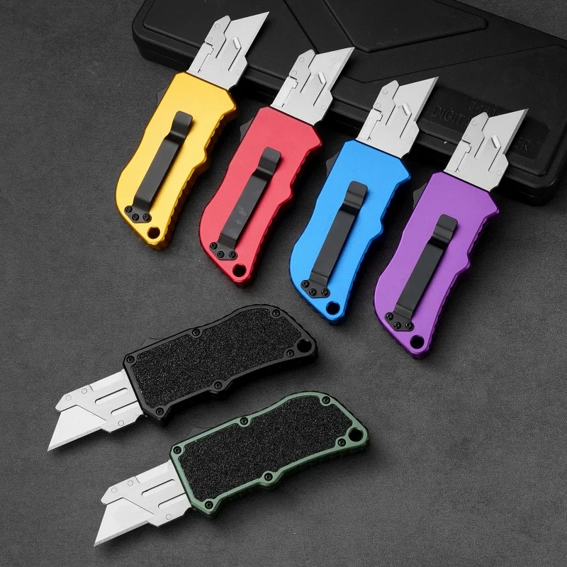 Premium SK5 Blade Utility Knife Aeronautical Aluminium Handle 5-in-1 Multitool for EDC Outdoor Paper Sharp Cutter Durable Gift
