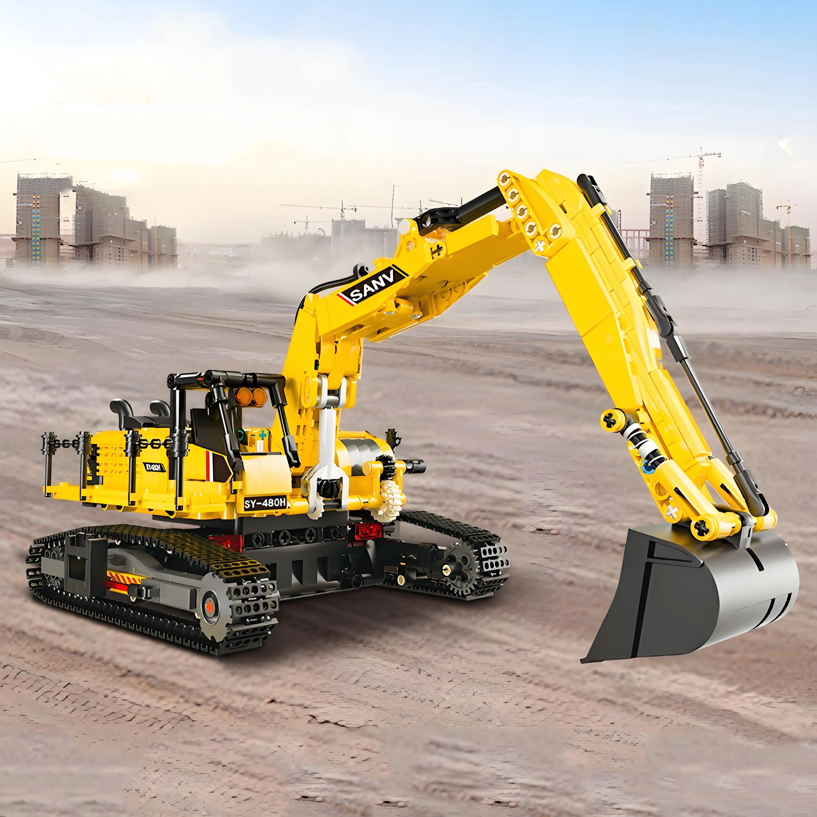 Excavator Crane Truck Building Blocks, Construction Vehicle Building Blocks Set, DIY Assembly Construction Toy, Christmas Gift