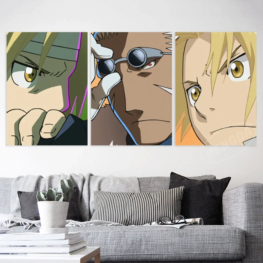 Canvas Fullmetal Alchemist Prints Painting Edward Elric Wall Art Poster Roy Mustang Modular Picture Anime Living Room Home Decor